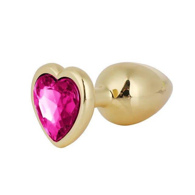 Anal Plug Female Sex toy 3 Sizes Mini Heart Hip Stimulator Smaller Gold-plated Metal Anal Plug Adult Sex Toy - Seductiva