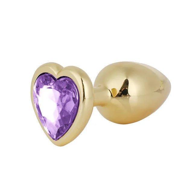 Anal Plug Female Sex toy 3 Sizes Mini Heart Hip Stimulator Smaller Gold-plated Metal Anal Plug Adult Sex Toy - Seductiva