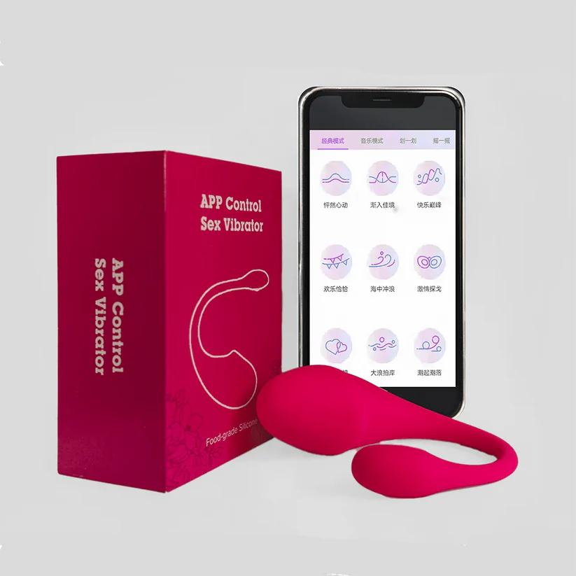 App-controlled remote vibrator – wearable pink vibrator with mobile app control (Bluetooth/long-distance play)