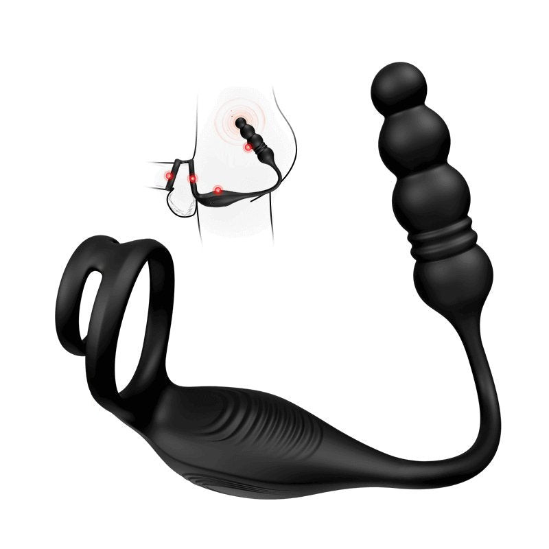 ARCHIE4 vibrating and thrusting anal plug with app control and cock ring