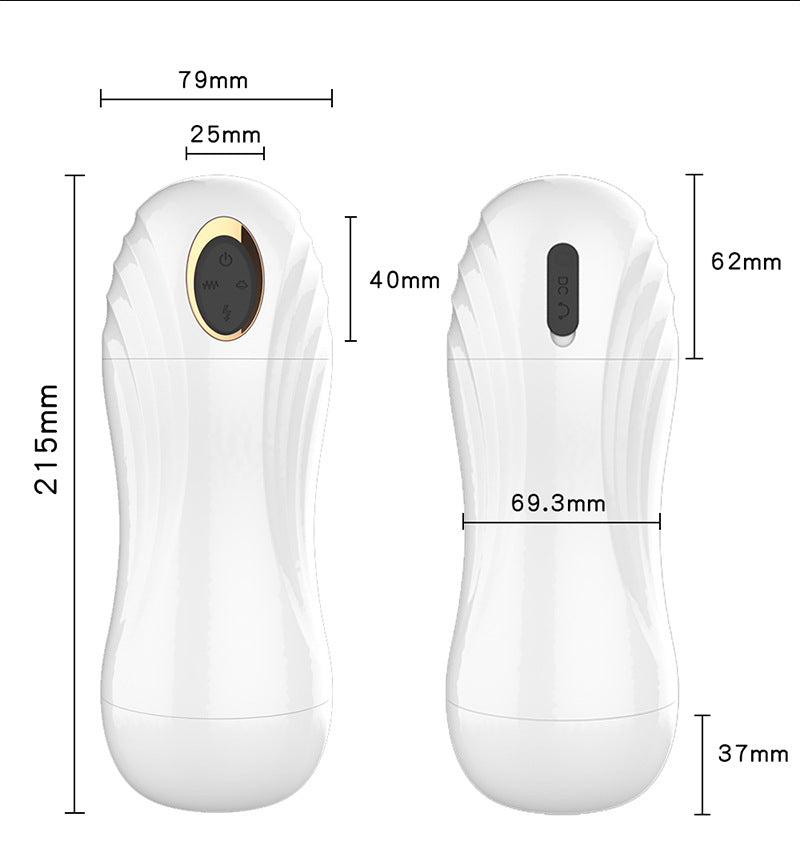 Intense pleasure male masturbator displayed from angled top view with full shape