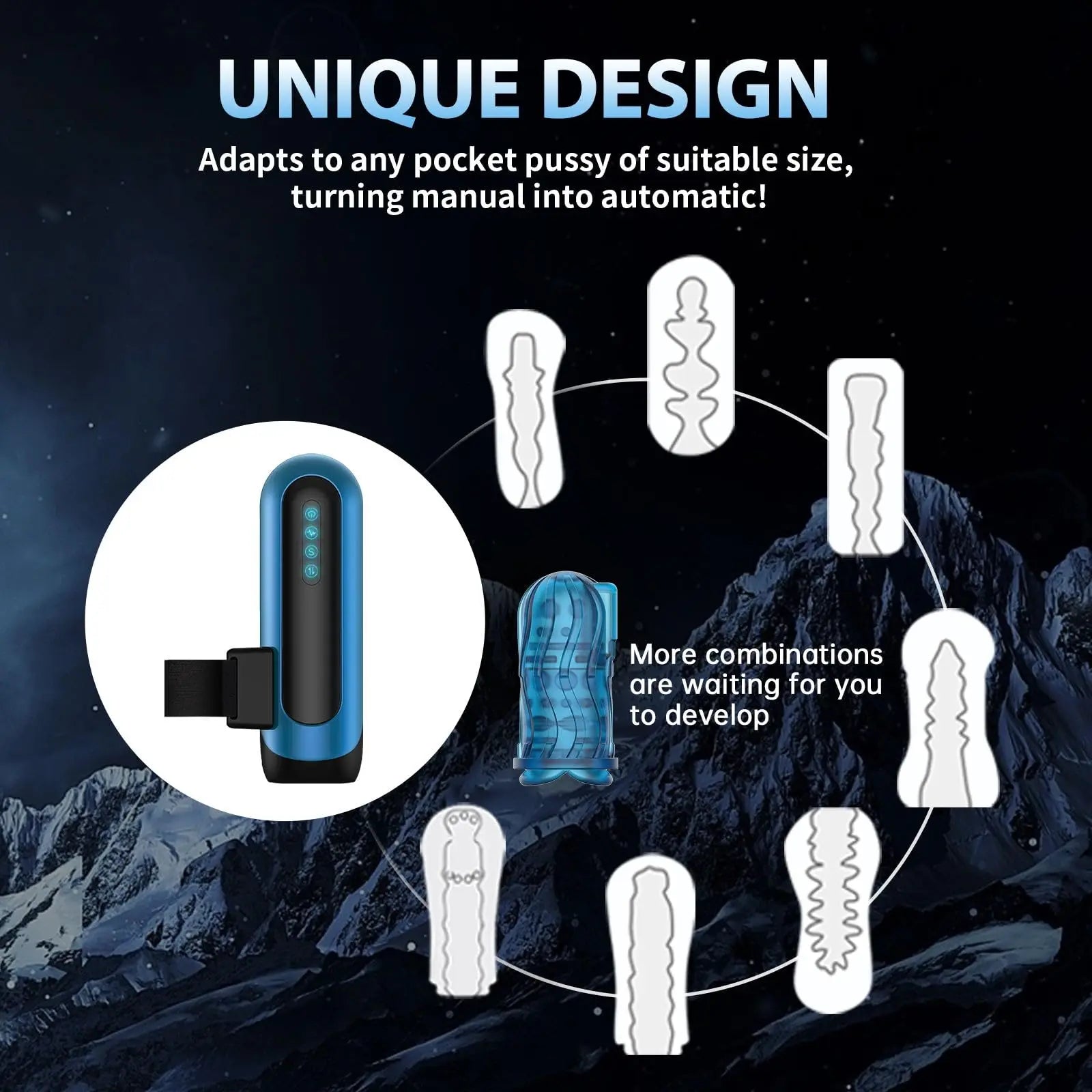 Rechargeable male enhancement pump displayed with charging accessories