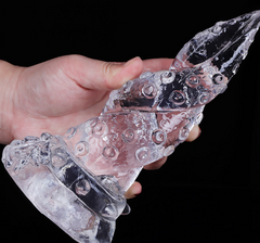 Special-shaped anal plug dildo crystal double dragon