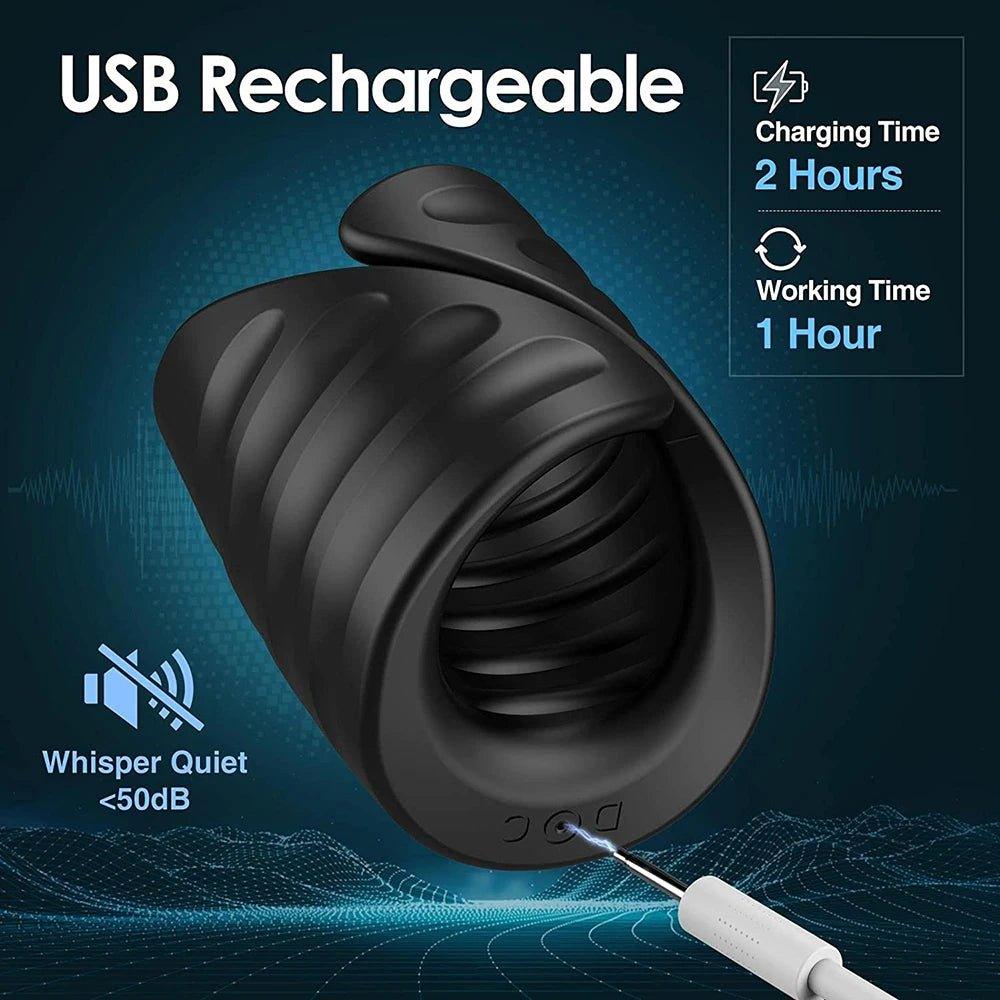 Bluetooth penis trainer showing app control and vibration indicators