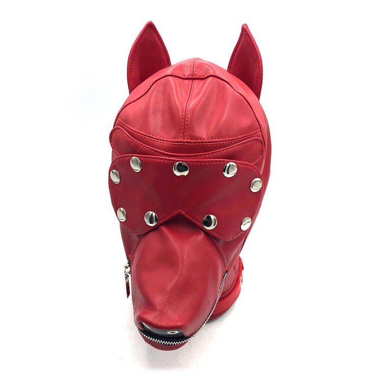 SM doghead-shaped detachable leather restraint head cover