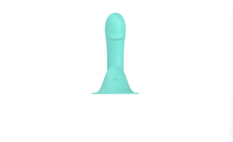 Pink silicone sucking vibrator displayed on clean background