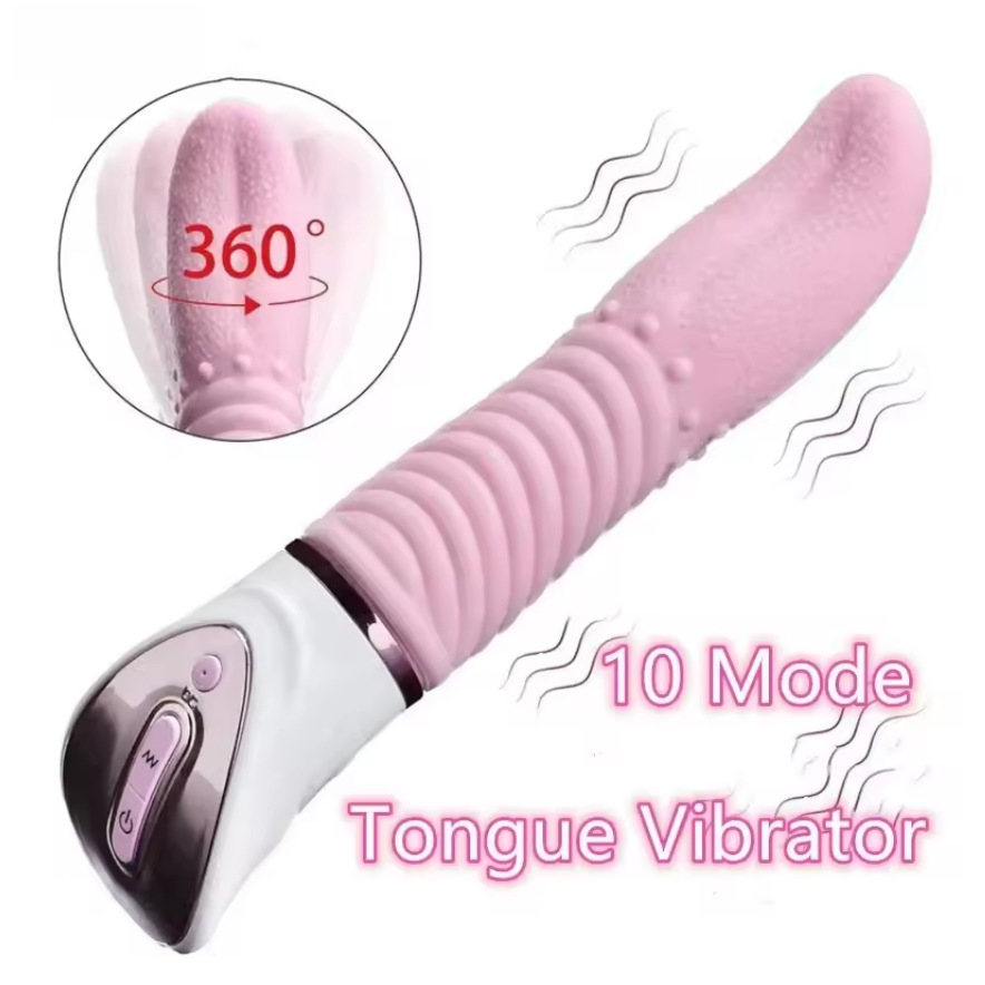 Multi-frequency silicone swaying vibrating tongue toys