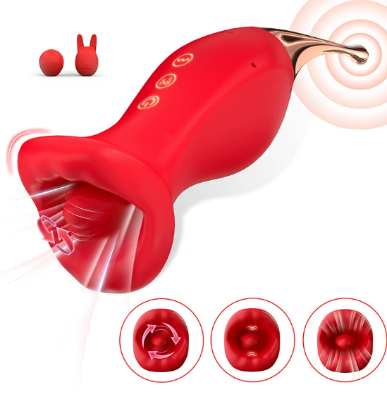 Rose sucking and licking clitoral vibrator