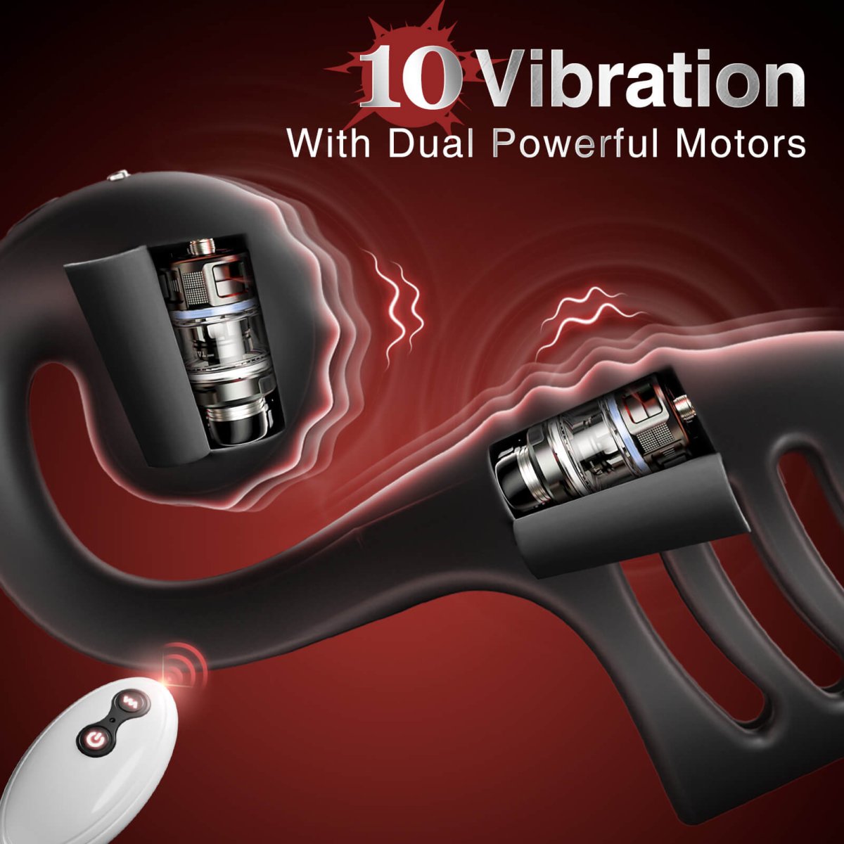 Close-up of vibrating sleeve ring showing textured stimulation nodes