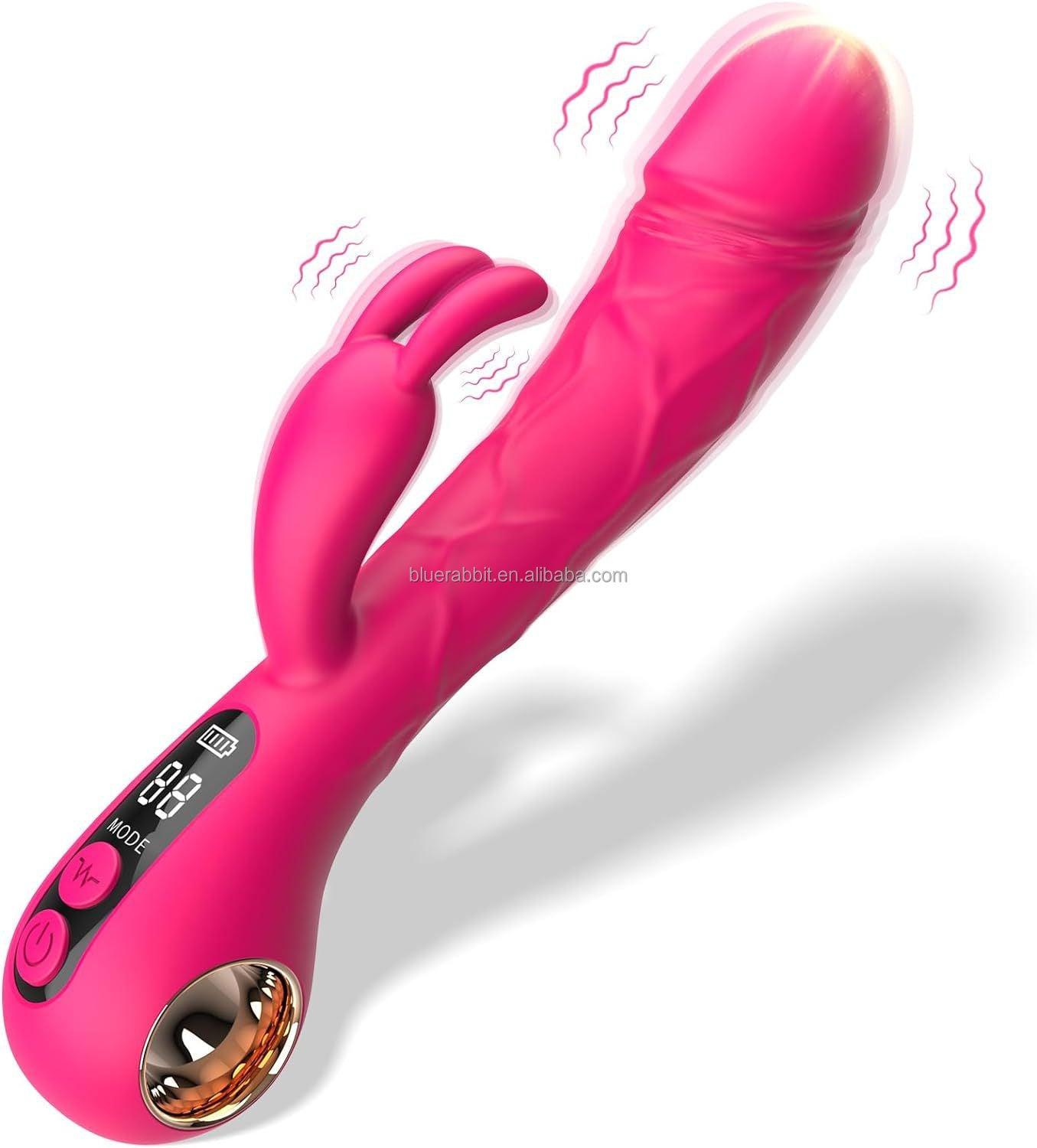 Clitoral stimulator realistic dildo with LCD display and lifelike design