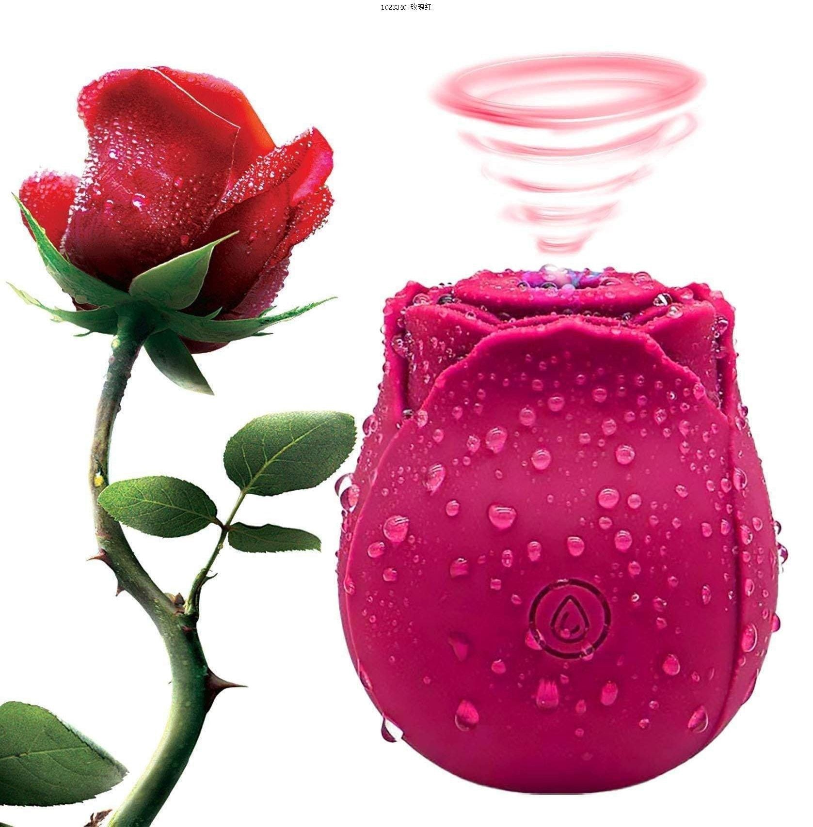 Clitoral rose vibrator with premium silicone finish and suction feature