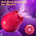 Close-up of rose suction vibrator highlighting clitoral stimulation tip