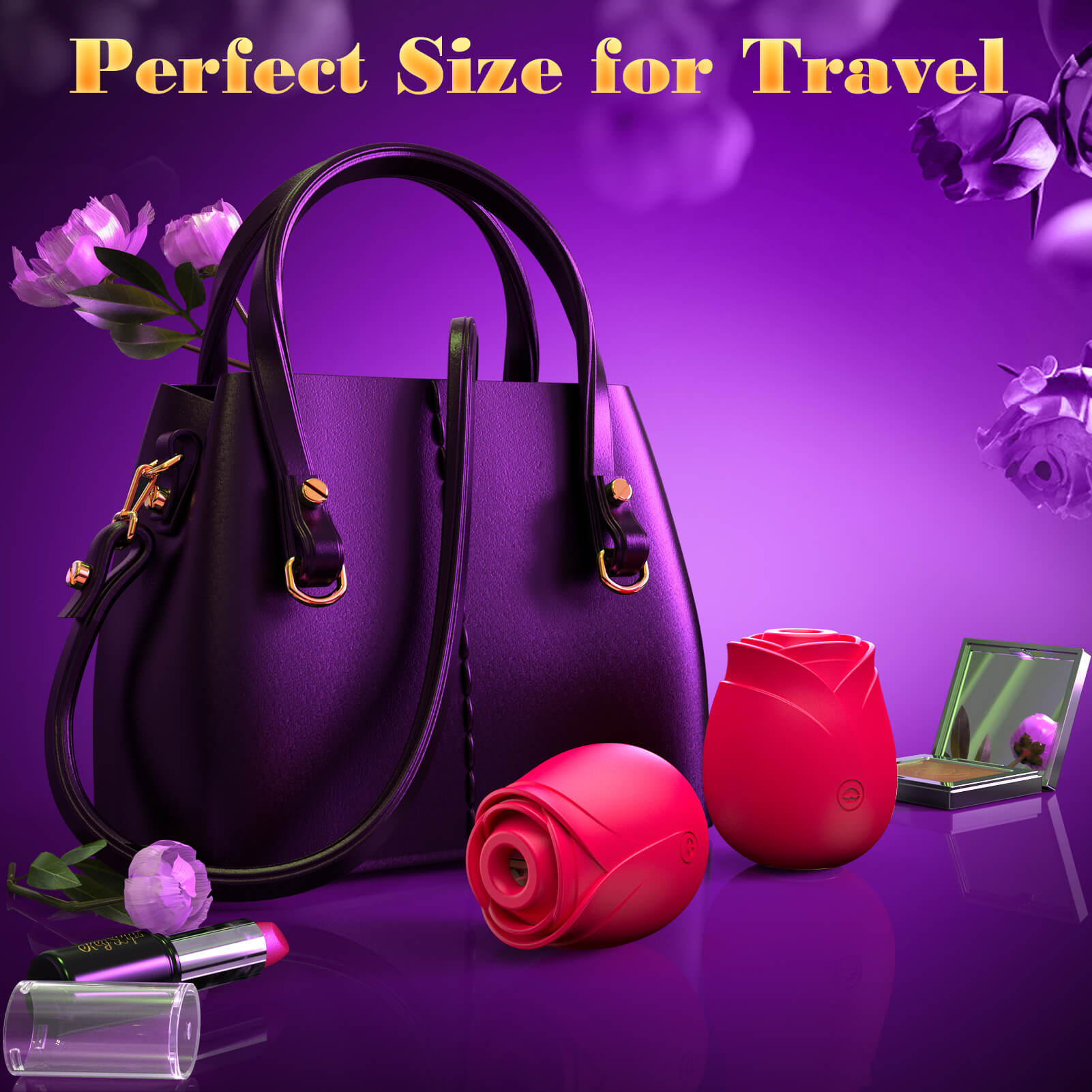 Rose suction vibrator for clitoral pleasure made of smooth silicone