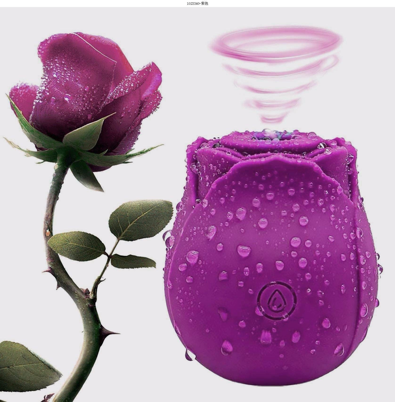 Rechargeable clitoral suction vibrator with detailed petal texture