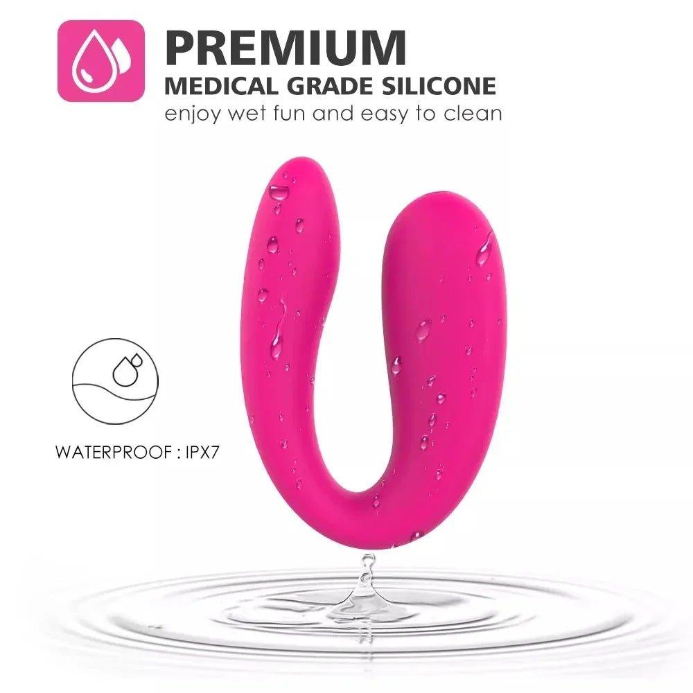 Wearable U-type vibrator with smooth silicone and ergonomic fit