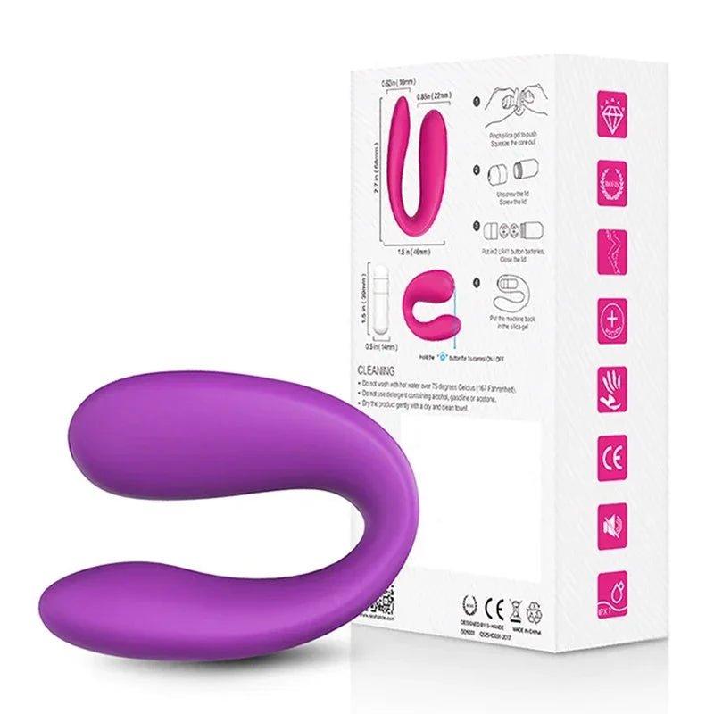 Close-up of U-type silicone vibrator showing texture and contour