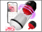 Multi-frequency tongue licking rotating Masturbator