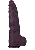 Oversized extra-thick silicone seahorse-shaped dildo in blue gradient color