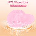 IPX6 waterproof heart-shaped wearable vibrator — easy to clean waterproof design (pink)