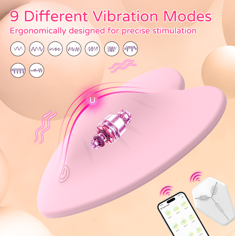 9 different vibration modes heart-shaped wearable vibrator — ergonomically designed for precise stimulation