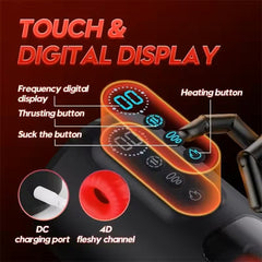 Vibrating and Thrusting Modes Men Masturbators with LCD Display