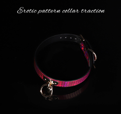 sm rose color patterned lustrous texture traction collar