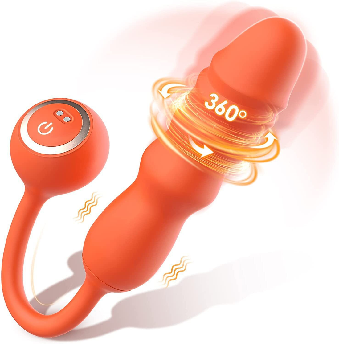 Rechargeable telescopic vibrator for women (purple) — rotating G-spot vibrator with textured shaft and remote-style handle