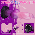 Silicone dog-shaped dildo with detailed texture