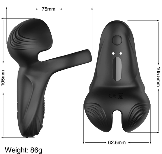 Close-up of the stretchy locking ring and vibrating egg