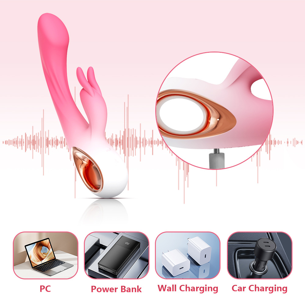 Soft Rabbit rechargeable rabbit vibrator — USB charging compatibility (PC/power bank/wall/car charging) feature graphic