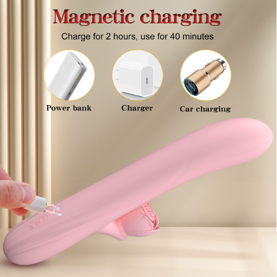 Rose telescopic strong vibration heating vibrator