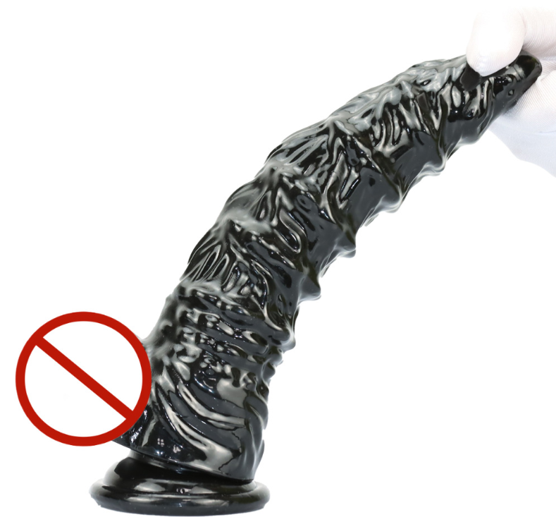 Large spiral anal dildo displayed with full silhouette