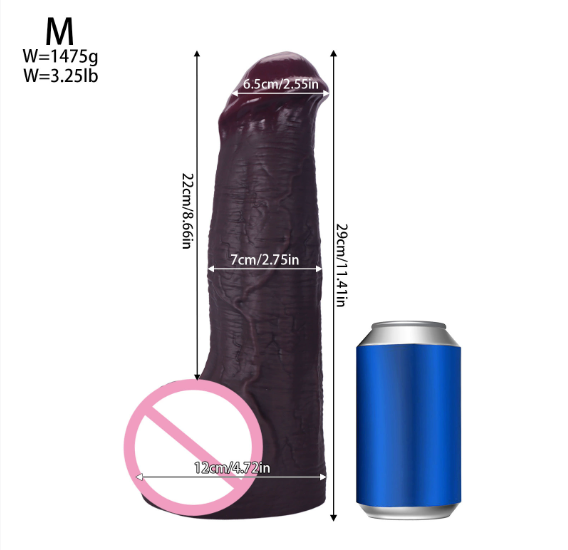 Extra-large patterned dildos