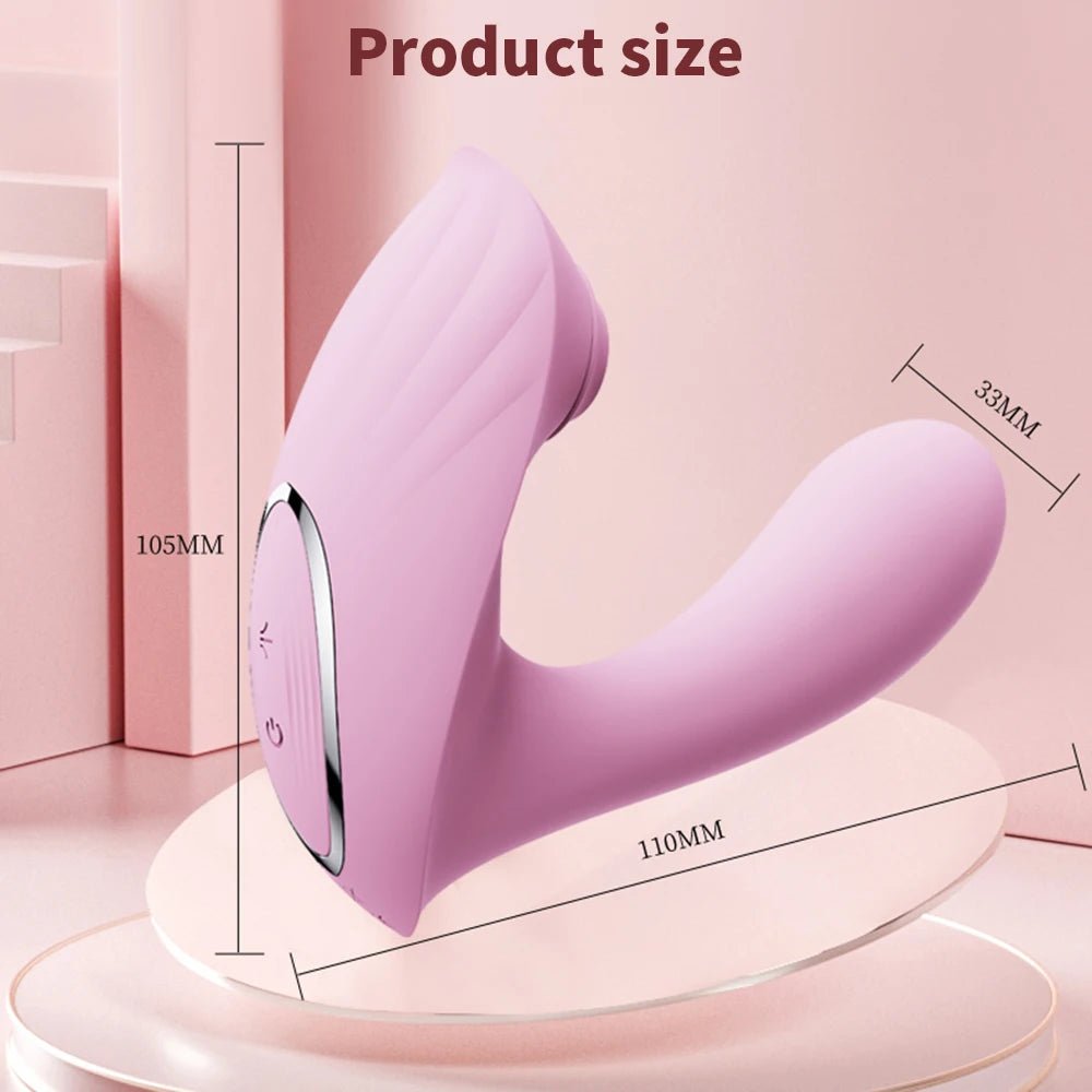 Compact clitoral suction toy displayed on white background
