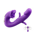 Close-up of the finger-flapping mouth vibrator featuring soft silicone texture and dual-ended shape.