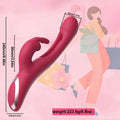 Side angle of rabbit vibrator showing curved G-spot shaft and clitoral arm