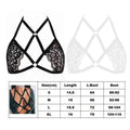 Detailed view of sheer lace hollow pattern on bra