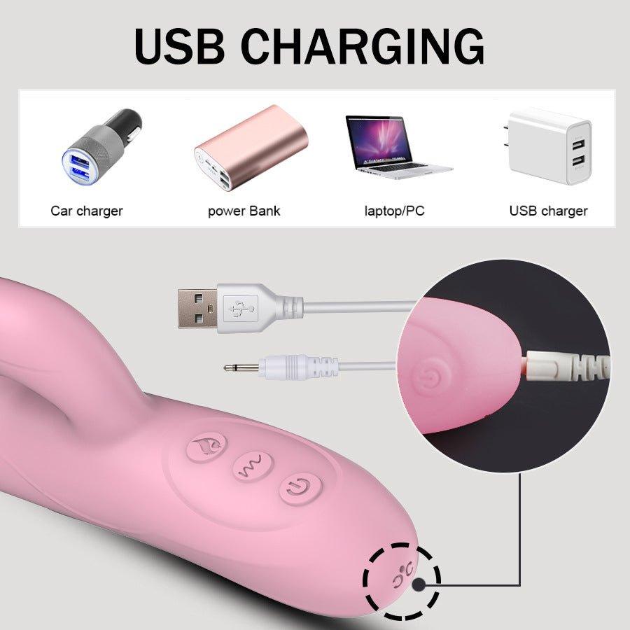 Heating telescopic vibrator shown with full product silhouette