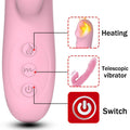 Close-up of dildo head showing double-motor heating feature