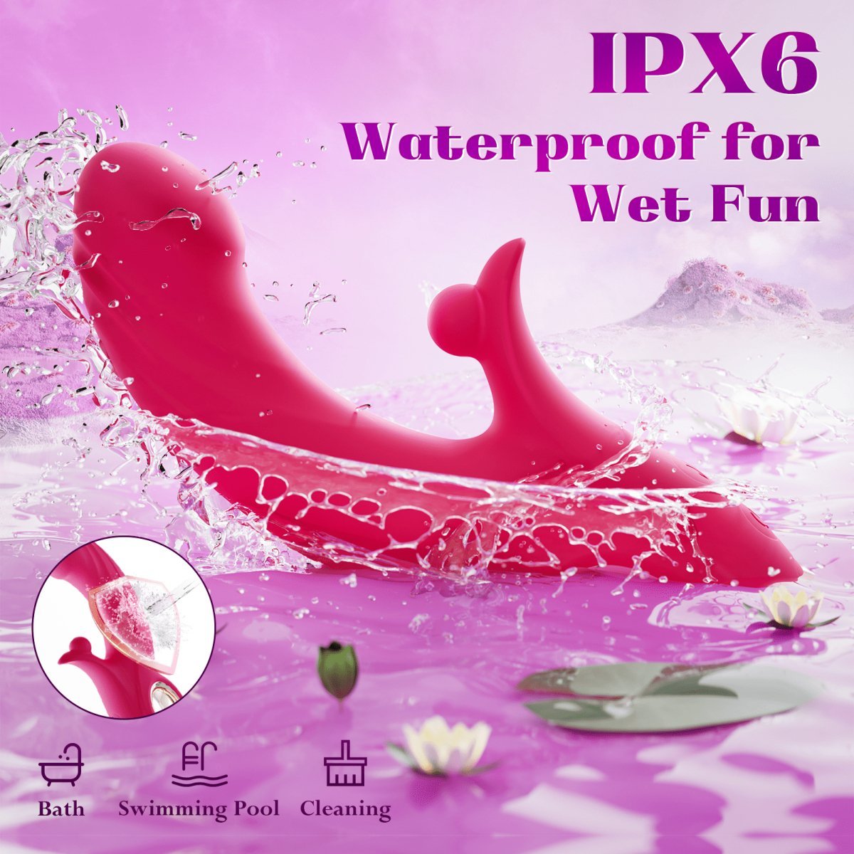 Close-up of high-frequency vibrator showing heating function and sleek design