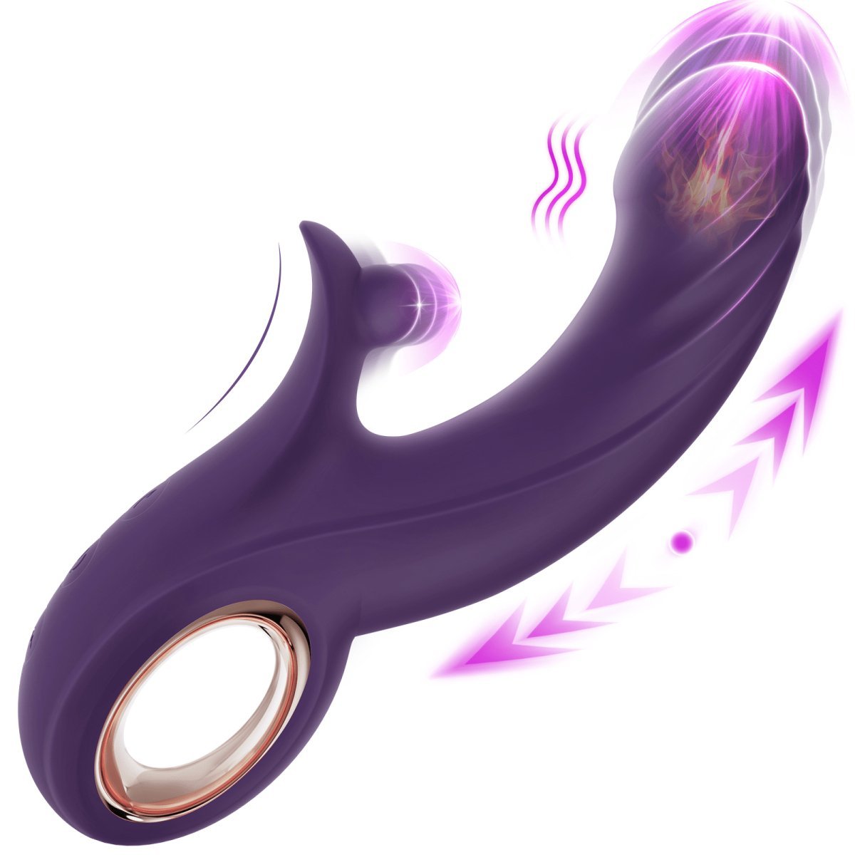 Seductiva high-frequency clitoral vibrator showing charging cable and packaging