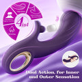 Clitoral vibrator with heating and vibration modes displayed on clean background