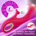 Heating clitoral vibrator in pink with high-frequency stimulation tip