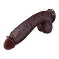 Huge silicone realistic dildo with suction cup shown in front view