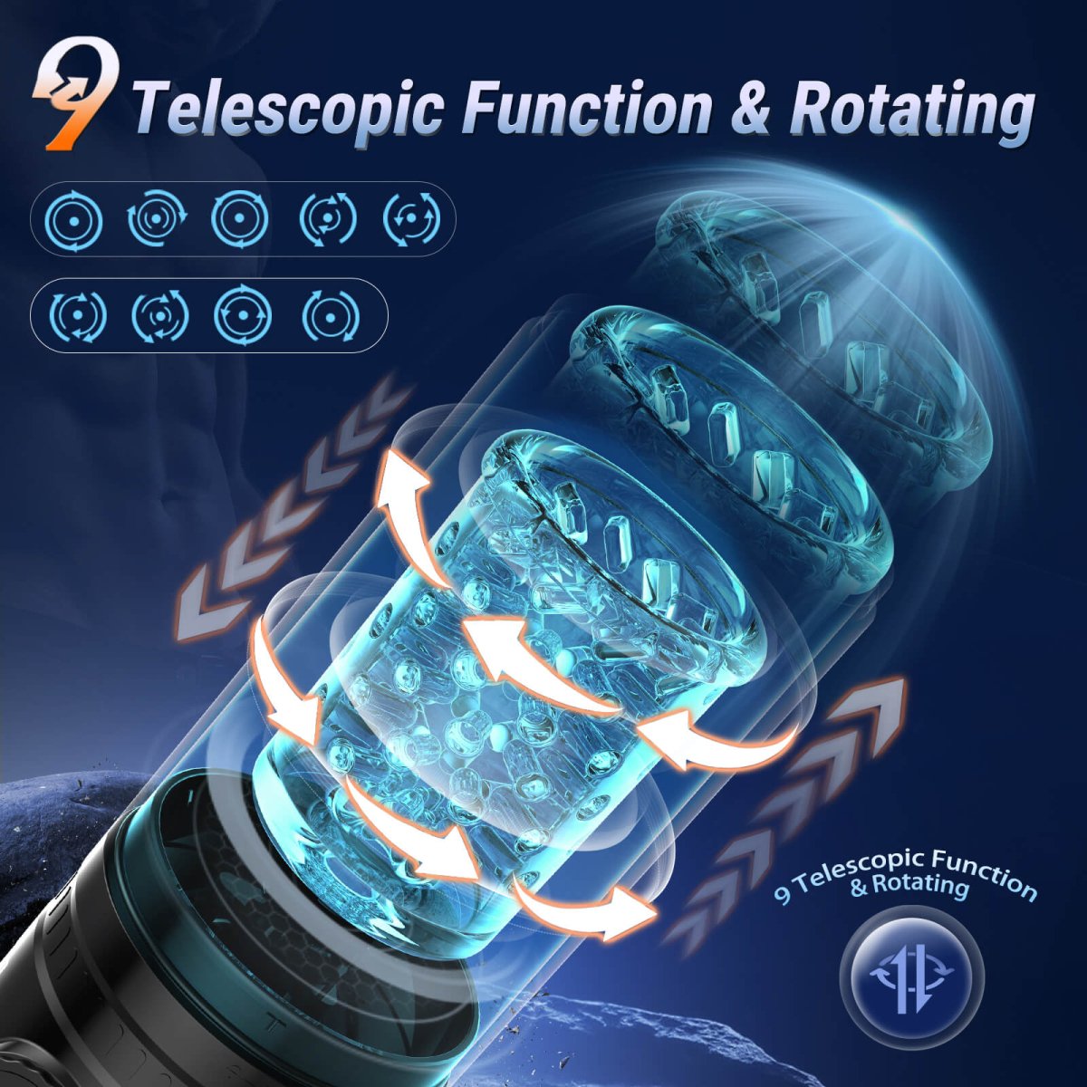 HURRICANE 2 device displayed showing telescopic mechanism and controls