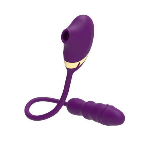 Intense Pleasure ALPHA thrusting and sucking G-spot vibrator plug in purple