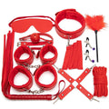 Leather BDSM Kit Bondage Set Adult Toys Sex Games Handcuffs Whip sm Sex Toy — view 3