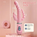 Rabbit vibrator displayed upright showing full multifunction design