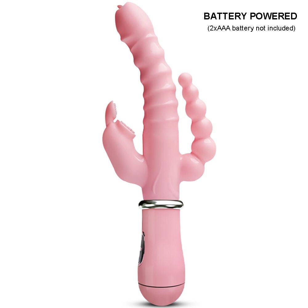 LicklIp dildo rabbit vibrator shown flat with control buttons visible