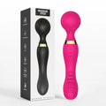 Wand massager shown from multiple angles with comfortable grip design.